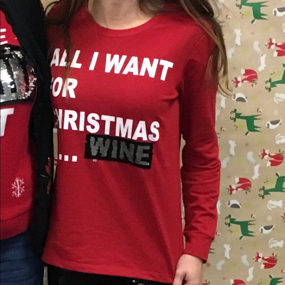 Francesca’s All I Want For Christmas Sequin Sweatshirt